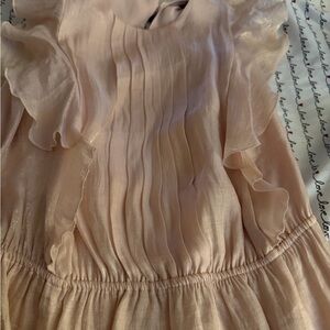 Express Blush Ruffled peplum blouse